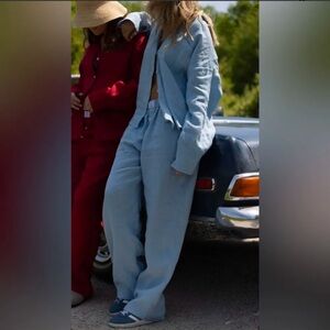 Parke  Boxer Pointelle Pant - Light Blue